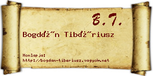 Bogdán Tibériusz névjegykártya